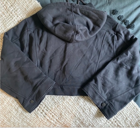 Free People Dreamers Hooded Jacket in Charcoal - Picture 4 of 7